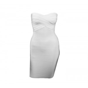 Solid Color Low-Cut Sleeveless Polyester Sexy Style Bandage Dress For Women